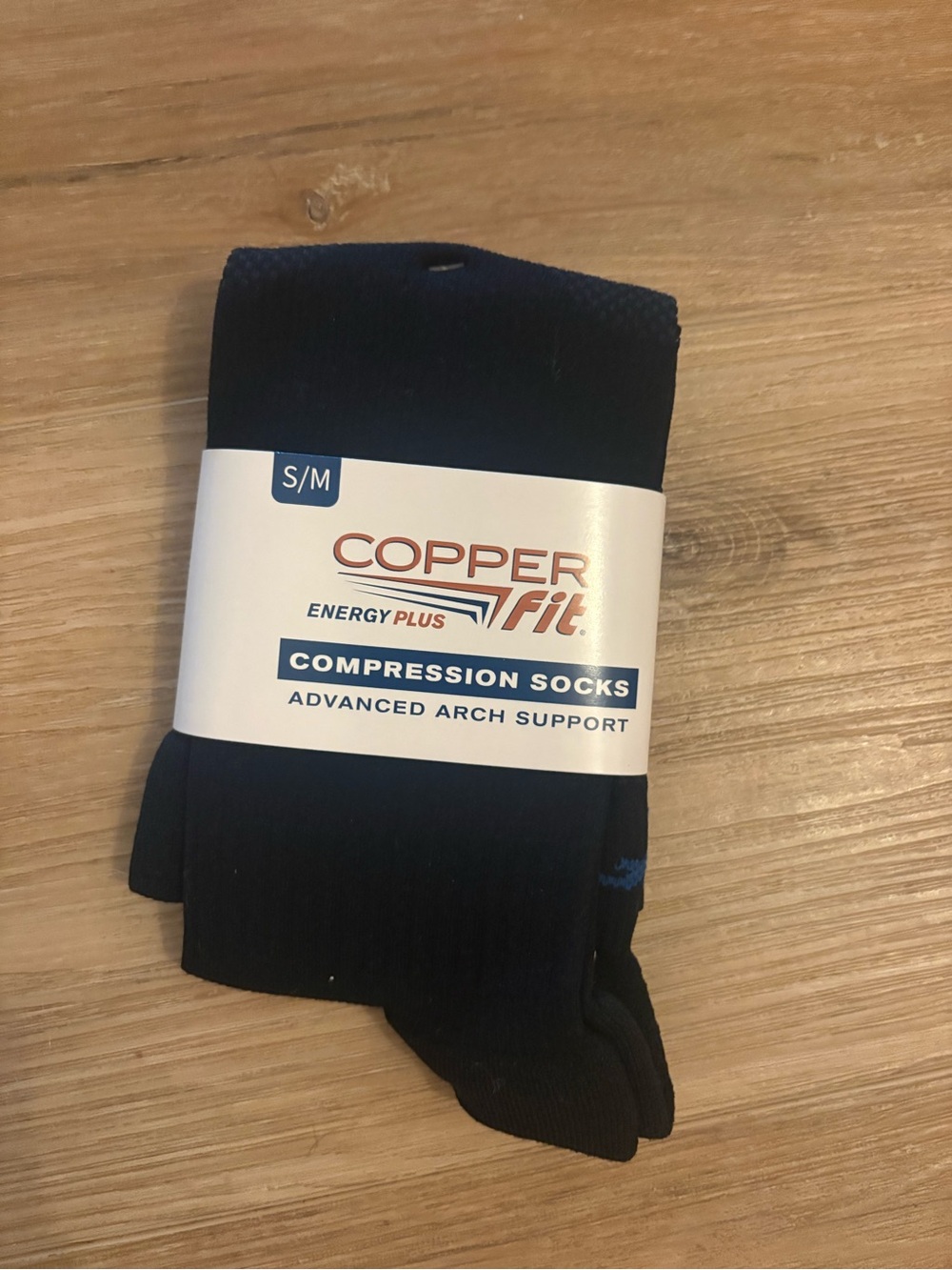 Copper Fit Energy Plus Compression Socks S/M Black New with Tags